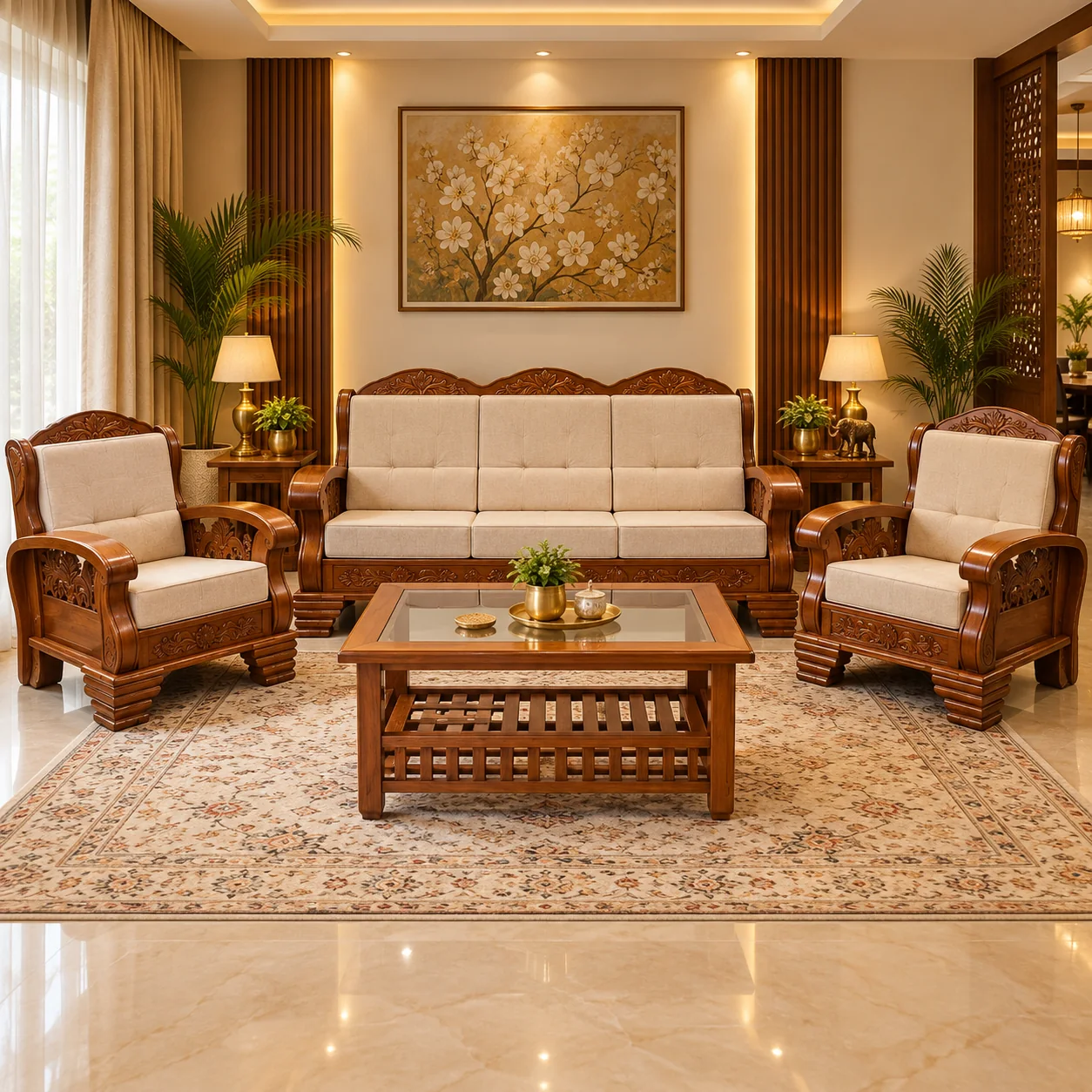 Celeste Carved Sofa Set — photo 3