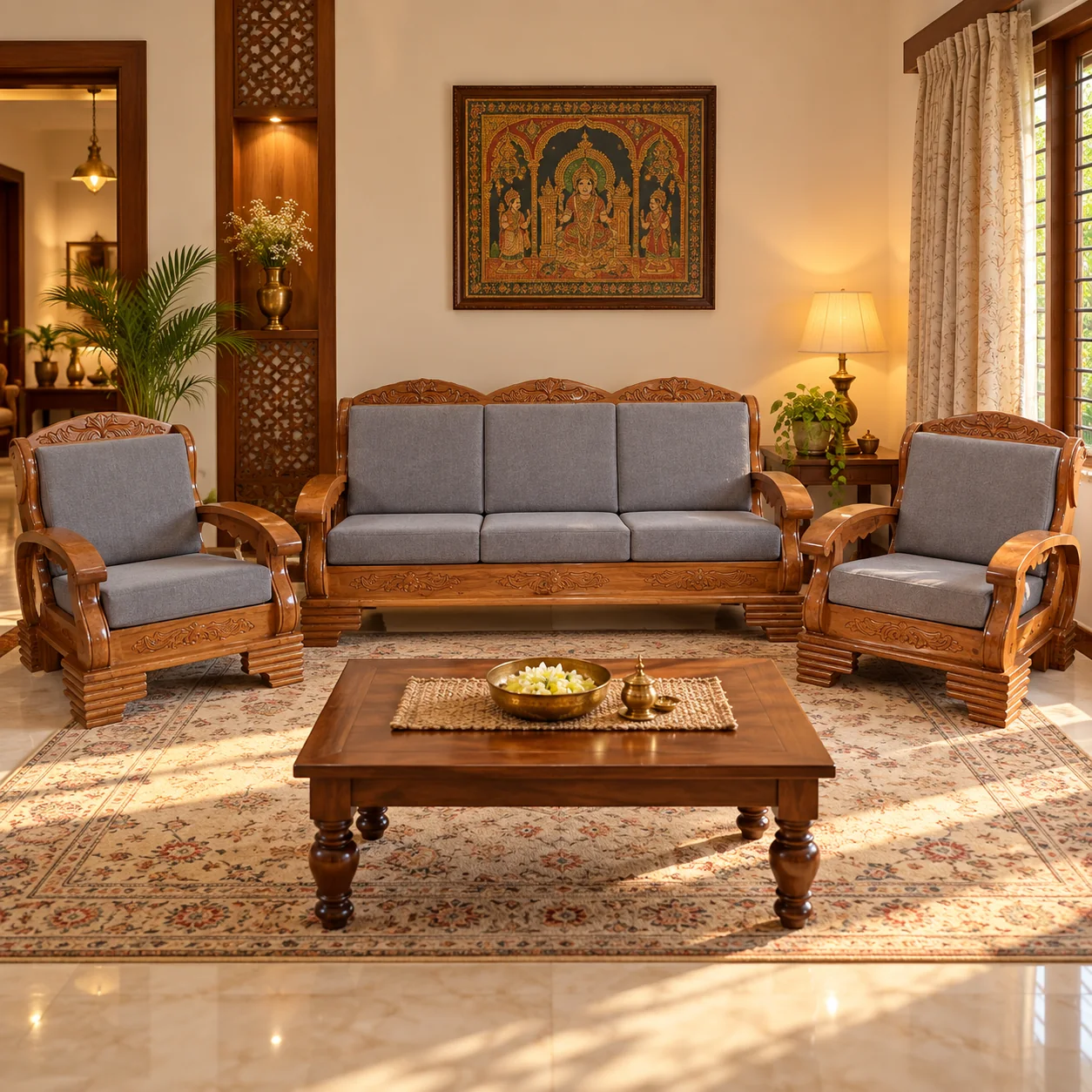 Aurelia Carved Sofa Set — photo 3