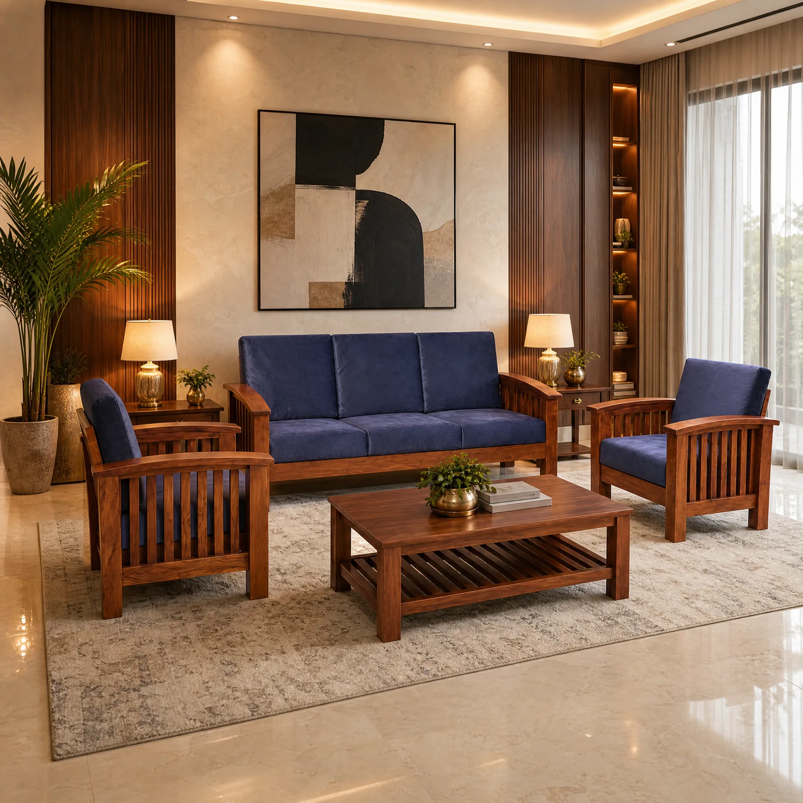 Marlowe Velvet Sofa Set — photo 3